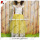 floral printed yellow tulle girls lace dress